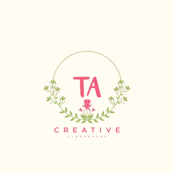 Beauty Vektor Initial Logo Handschrift Logo Art Design Der Initialen — Stockvektor