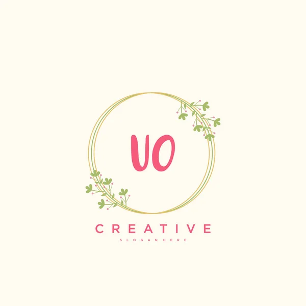 Beauty Vector Initial Logo Handschrift Logo Art Design Der Initialen — Stockvektor