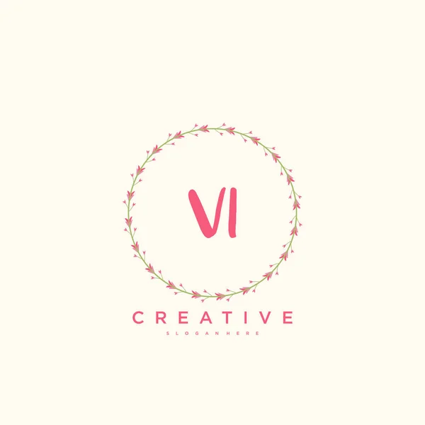 Beauty Vector Initial Logo Handwriting Logo Art Design Initial Signature — Vector de stock