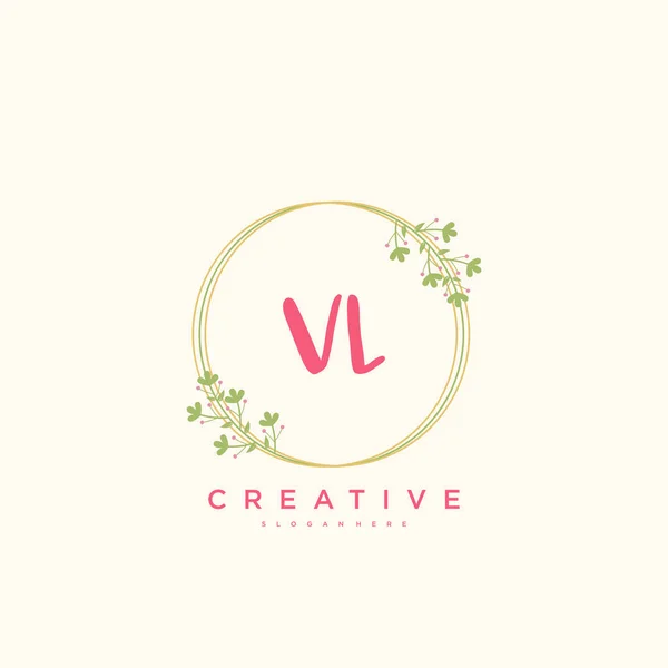 Beauty Vector Initial Logo Handwriting Logo Art Design Initial Signature — Archivo Imágenes Vectoriales