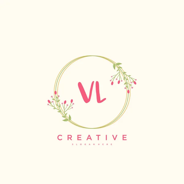 Beauty Vector Initial Logo Handwriting Logo Art Design Initial Signature — Archivo Imágenes Vectoriales