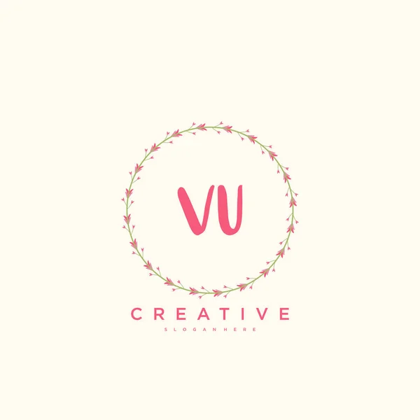 Beauty Vector Initial Logo Handschrift Logo Art Design Der Initialen — Stockvektor