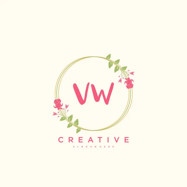 Beauty Vector Initial Logo Handschrift Logo Art Design Der Initialen — Stockvektor