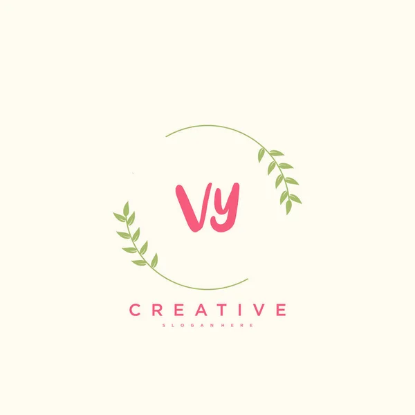 Beauty Vector Initial Logo Handwriting Logo Art Design Initial Signature — Vector de stock