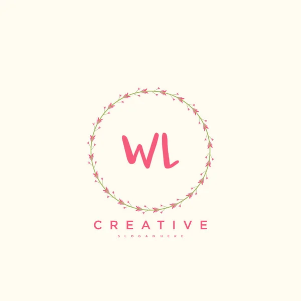 Beauty Vector Initial Logo Handwriting Logo Art Design Initial Signature — Stockvector