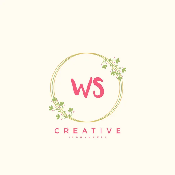 Beauty Vector Initial Logo Handschrift Logo Art Design Der Initialen — Stockvektor