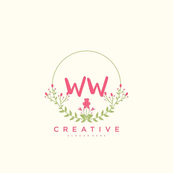 Beauty Vector Initial Logo Handwriting Logo Art Design Initial Signature — Wektor stockowy