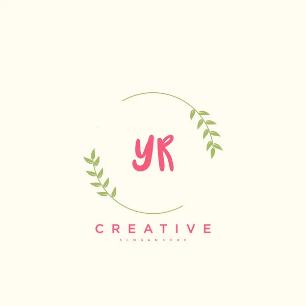 Beauty Vector Initial Logo Handwriting Logo Art Design Initial Signature — Stock Vector