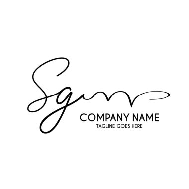 SG ilk el yazısı logo şablonu vektörü