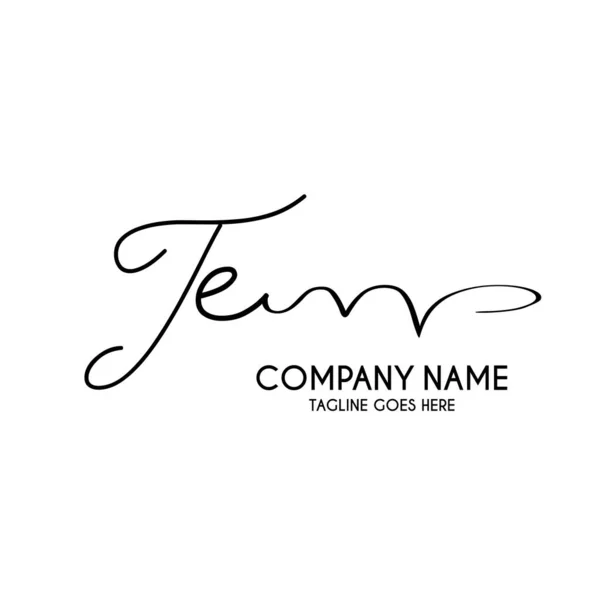 TE initial handwriting logo template vector