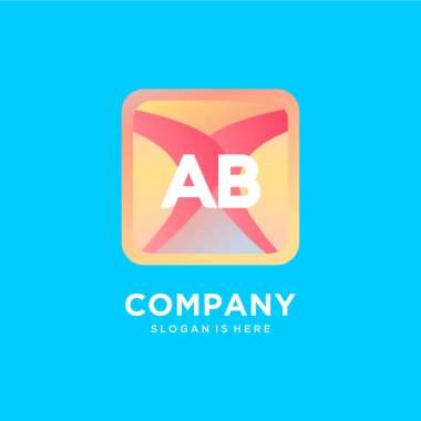 Renkli şablon vektörü olan AB başlangıç logosu.