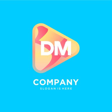 Renkli şablon vektörlü DM başlangıç logosu.