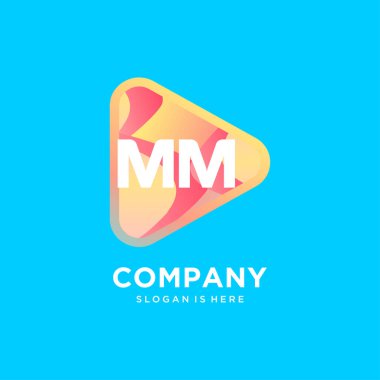 Renkli şablon vektörlü MM başlangıç logosu.