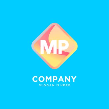 Renkli şablon vektörlü MP başlangıç logosu.