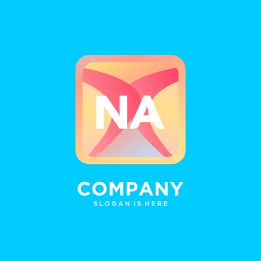 Renkli şablon vektörlü NA başlangıç logosu.