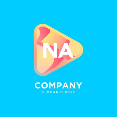 Renkli şablon vektörlü NA başlangıç logosu.