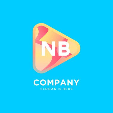 Renkli şablon vektörlü NB başlangıç logosu.