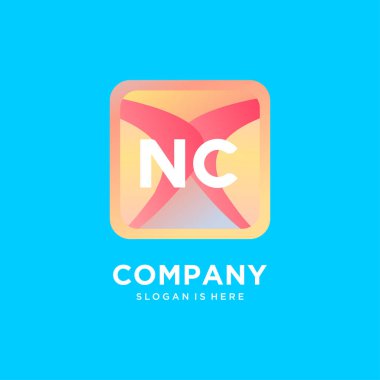 Renkli şablon vektörlü NC başlangıç logosu.