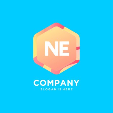 Renkli şablon vektörlü NEN başlangıç logosu.