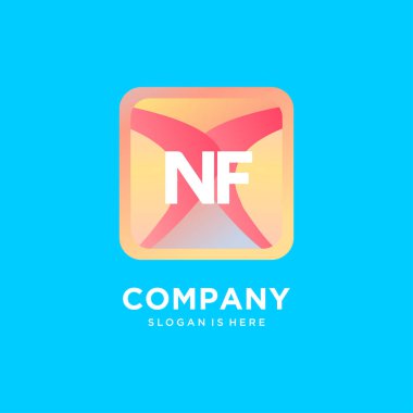 Renkli şablon vektörlü NF başlangıç logosu.