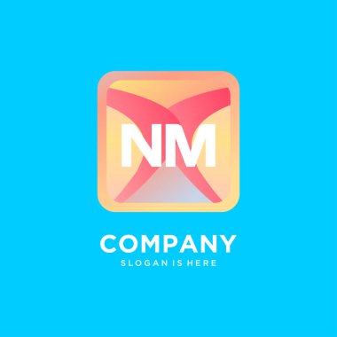 Renkli şablon vektörlü NM başlangıç logosu.