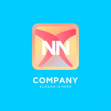 Renkli şablon vektörlü NN başlangıç logosu.