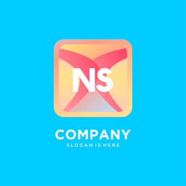Renkli şablon vektörlü NS başlangıç logosu.