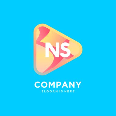 Renkli şablon vektörlü NS başlangıç logosu.