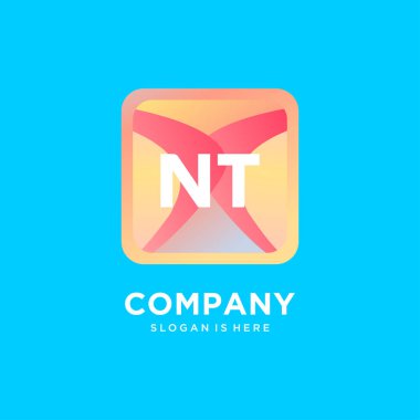 Renkli şablon vektörlü NT başlangıç logosu.