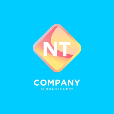 Renkli şablon vektörlü NT başlangıç logosu.