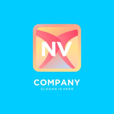 Renkli şablon vektörlü NV başlangıç logosu.