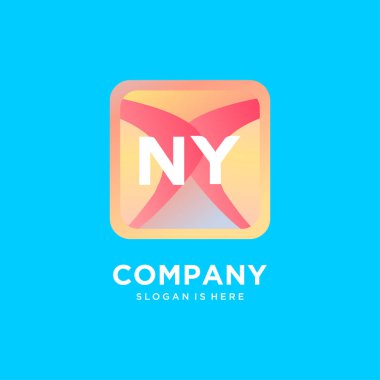 Renkli şablon vektörlü NY başlangıç logosu.