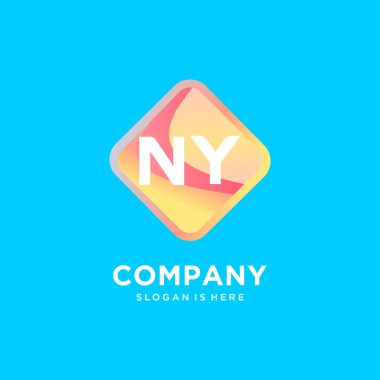 Renkli şablon vektörlü NY başlangıç logosu.