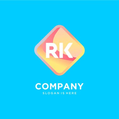 Renkli şablon vektörlü RK başlangıç logosu.