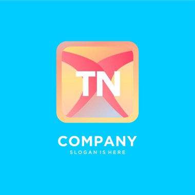 Renkli şablon vektörlü TN başlangıç logosu.