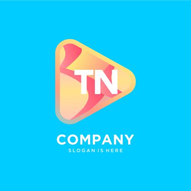 Renkli şablon vektörlü TN başlangıç logosu.