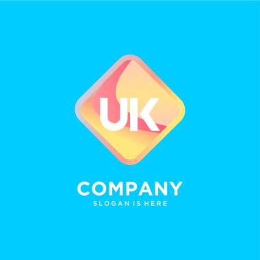 Renkli şablon vektörlü UK ilk logosu.