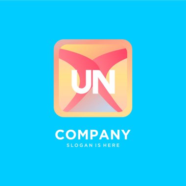 Renkli şablon vektörlü BM başlangıç logosu.