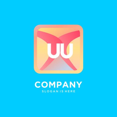 Renkli şablon vektörlü UU başlangıç logosu.