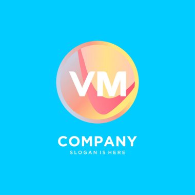 Renkli şablon vektörlü VM başlangıç logosu.