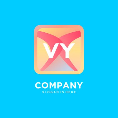Renkli şablon vektörlü VY başlangıç logosu.