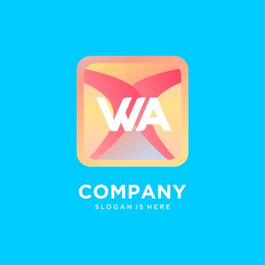 Renkli şablon vektörlü ilk logo.