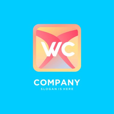 WC ilk logosu Renkli şablon vektörü.