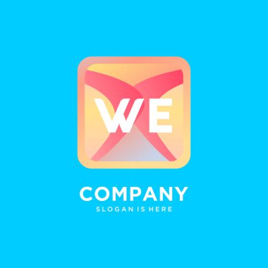 Renkli şablon vektörü ile logo başlatıyoruz.