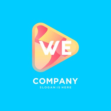 Renkli şablon vektörü ile logo başlatıyoruz.