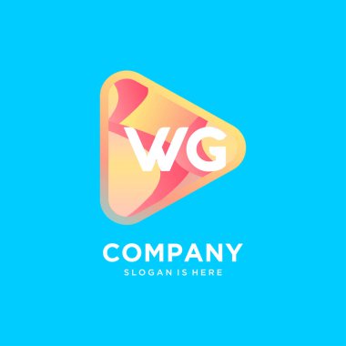 Renkli şablon vektörlü WG başlangıç logosu.