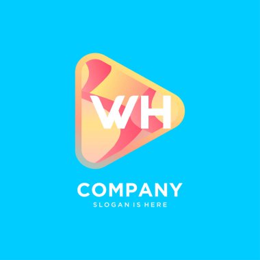 Renkli şablon vektörlü WH başlangıç logosu.