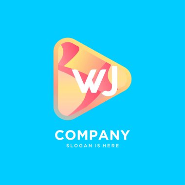 Renkli şablon vektörlü WJ başlangıç logosu.