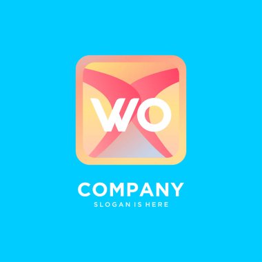 Renkli şablon vektörlü ilk logo.