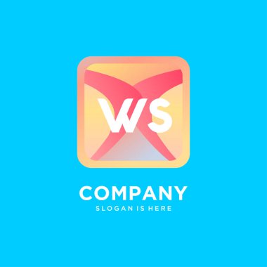 Renkli şablon vektörlü WS başlangıç logosu.